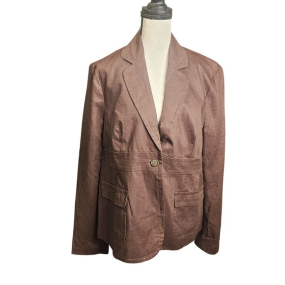 Motherhood Jackets & Blazers - Motherhood Maternity Classic Blazer Linen Brown L New